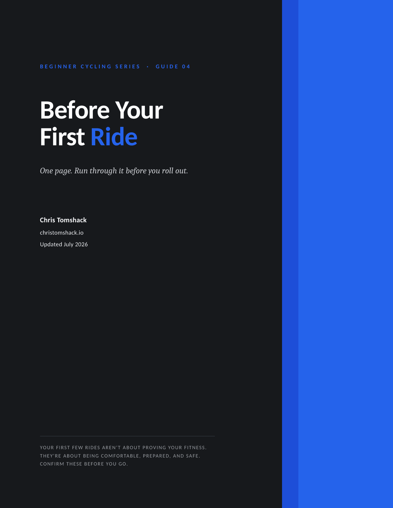 Guide 04 — Before Your First Ride cover